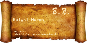 Bolyki Norma névjegykártya